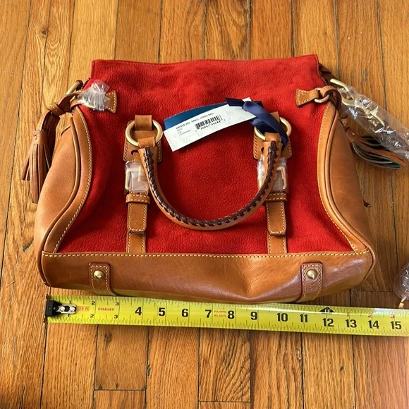 Dooney and Bourke red small jones bag nubuck leather - Picture 10 of 16